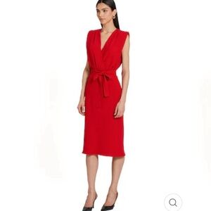 NEW Amanda Uprichard Lamarca Red Midi Dress XS